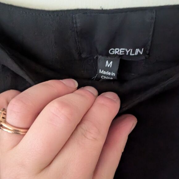 Anthropologie Greylin Leni Frill Flared Black Dress Pants Trousers Size Medium - Picture 7 of 10